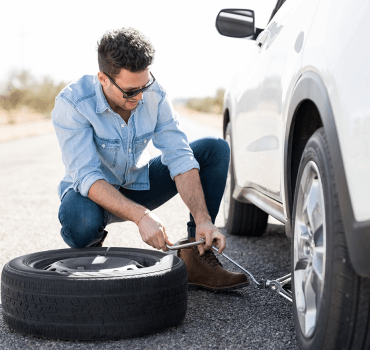 Man changing tyre